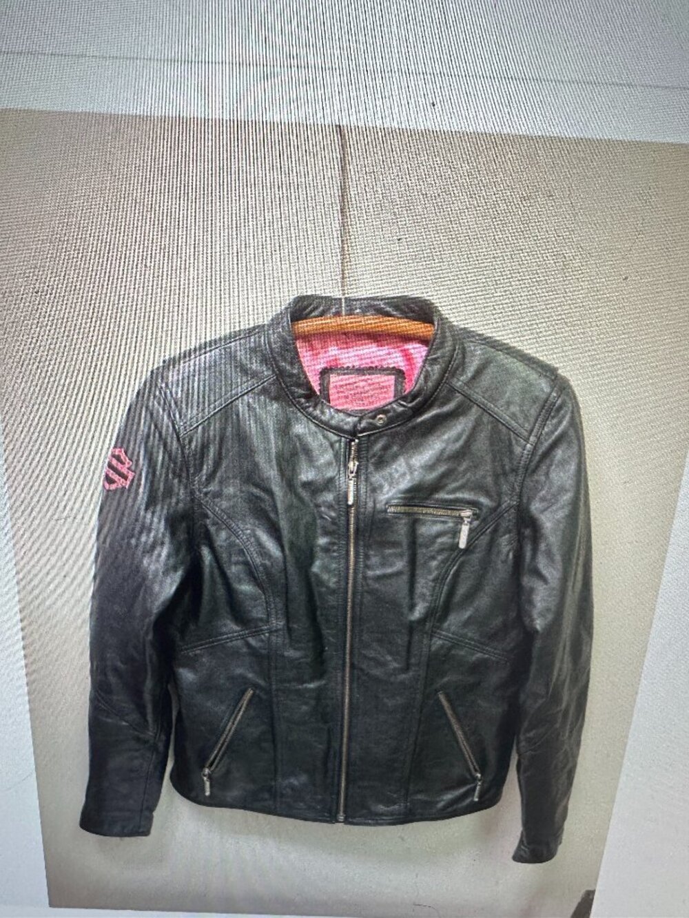 Harley Davidson Womens PINK LABEL Genuine Leather Jacket Large